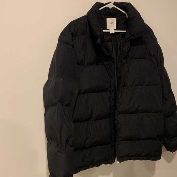 H&M Black Puffy Coat Size L - Picture 3 of 14